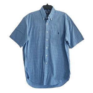 Ralph Lauren Blake Cotton Short Sleeve Plaid Shirt, Size M EXCELLENT!